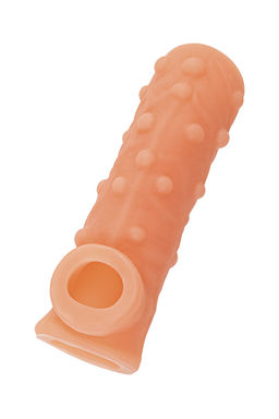 Насадка реалистичная KOKOS NUDE SLEEVE с дополнительной стимуляцией, TPE, телесная, 10 см