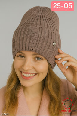 Шапка женская с подкладкой на флисе - Bruno фото 5