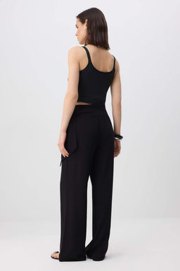 Siyah Beli Sal Baglamal? Rahat Kesim Genis Paca Pantolon TWOSS26PL00116 - Trendyolmilla фото 5