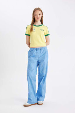 Классная приталенная футболка с короткими рукавами из модала - Defacto фото 2