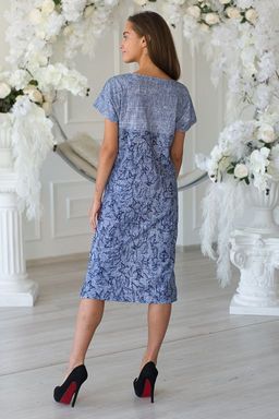 Туника женская из кулирки Льняная палитра-2 синий - Амадэль фото 5