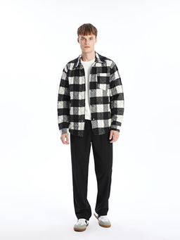 Regular Fit Uzun Kollu Ekose Erkek G?mlek Ceket