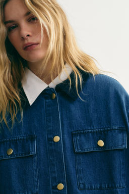 Chaqueta denim con cuello de pana - H&m фото 6