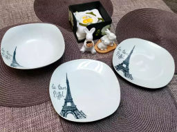 Тарелка десертная Париж квадрат керамика 20см 17-083 (307935) /DАNIKS/