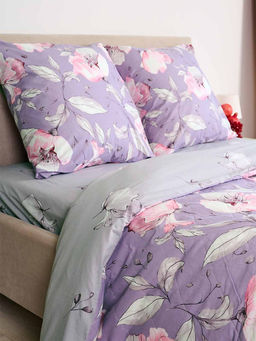 КПБ Перкаль Зима-лето с прост. на резинке - Азалия Семейный с прост. на рез.180*200*25 (нав.70x70)/Простыня, пододеяльник, наволочка 70х70 - 2 шт.