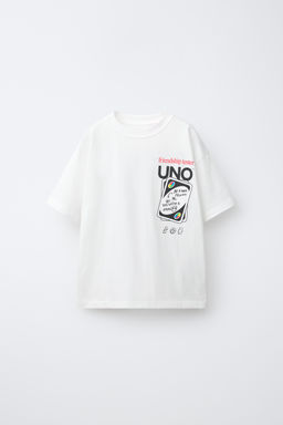 CAMISETA ESTAMPADO JUEGO CARTAS UNO  / Blanco