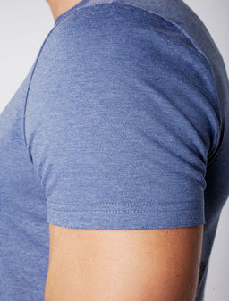 Футболка Vilatte Slim Fit из хлопка с эластаном синий меланж  фото 3