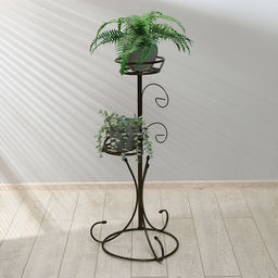 Подставка для цветов, напольная, разборная, на 2 горшка, d = 18 см, бронзовая