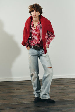 TRF MID-WAIST CROPPED STRAIGHT-LEG JEANS