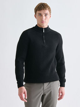 Dik Yaka Uzun Kollu Erkek Triko Kazak