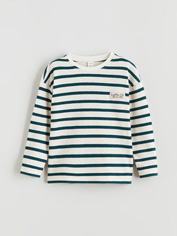 Bisiklet Yaka ?izgili Erkek ?ocuk Ti??rt