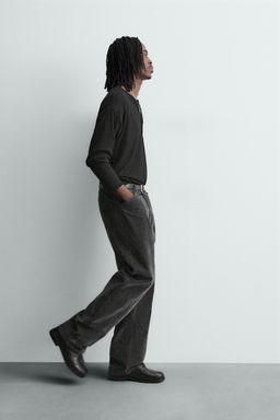PANTAL?N RELAXED FIT FLOCADO / Gris - Zara фото 6