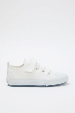 Trendyol Shoes Ekru Kanvas Is?kl? C?rt Bantl? Ve Bagc?kl? Unisex Cocuk Kids Spor Ayakkab? TAKSS25SN00044 - Trendyolmilla фото 5