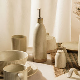 Бутылка для масла и соуса SL Home «Виенто», 500 мл, 7×26 см, керамика, бежевая