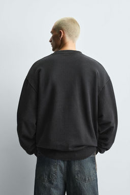 FADED HERRINGBONE-EFFECT SWEATSHIRT - Zara фото 3