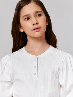 ACOOLA / Блузка детская для девочек Veronika белый  фото 3