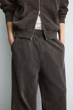 WASHED BALLOON FIT JOGGER TROUSERS - Zara фото 5