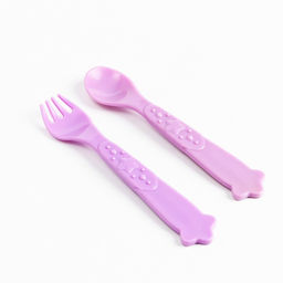 Тарелка M&B «Единорожек», на присоске 250 мл, в наборе вилка, ложка