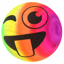 Мяч игровой Смайлик д18см, радужный, ПВХ (Китай) - Домашняя мода фото 2