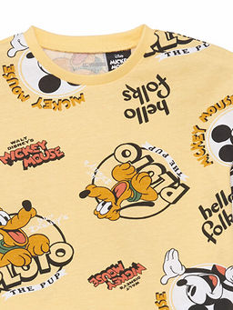 Bisiklet Yaka K?sa Kollu Mickey ve Arkada?lar? Bask?l? Erkek Bebek Ti??rt - Waikiki фото 2