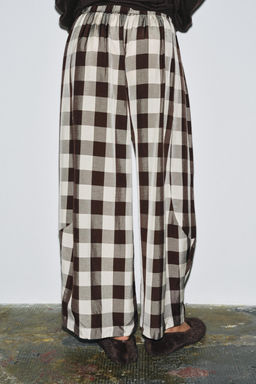 ZW COLLECTION GINGHAM CHECK TROUSERS - Zara фото 3