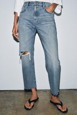 JEANS ZW COLLECTION RECTOS TIRO MEDIO ROTO / Azul - Zara фото 11