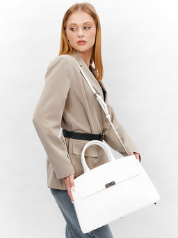 LACCOMA сумка НИ8099-белый натуральная кожа хлопок фото 7