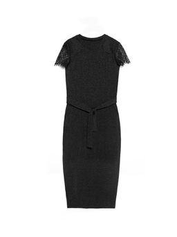 CONTE Прилегающее платье из мерцающей вискозы с кружевом LPL 1159 black-silver black-silver