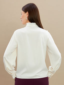 Блузка с рюшами OD-884-5 сливочный