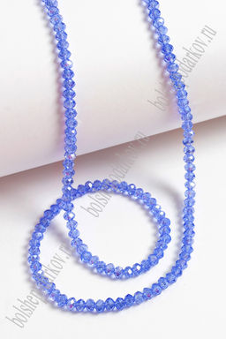 Бусины стеклянные, прозрачные перламутр., на леске "Rondelle" 4 мм (SF-668) фиолетовый №226