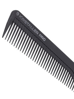 Kristaller Профессиональный гребень для волос комбинированный 980, карбон, черный, 18,5 см  фото 3
