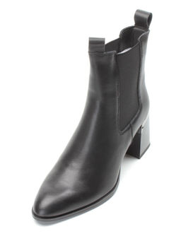 01-PCT161-1 BLACK Ботинки Челси демисезонные женские (натуральная кожа, байка) - Фабричный китай фото 5