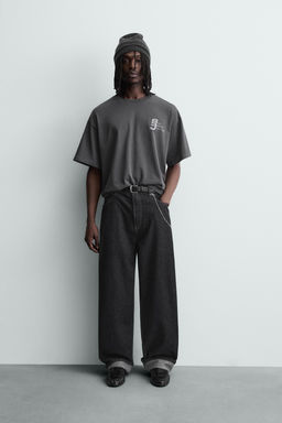 CONTRAST PRINT T-SHIRT