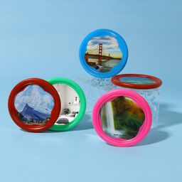 Цена за 20 шт. Зеркало карманное, с рамкой под фотографию, d=6.5 см, МИКС