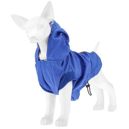 Пэт тойс (Pet toys) Одежда для собаки Плащ с капюшоном, на липучке, светоотражающая полоска, р-р L, длина спинки 30см/обхват груди 44см/обхват шеи 32см, цвет-синий, плащевка (Китай) фото 4