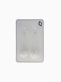 Серьги висячие Шарик переплетение, цвет серебро, 6.5 см