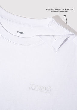 Mavi Logo Bask?l? Beyaz Basic Kad?n Tisort  фото 4