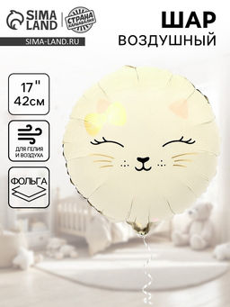 Воздушный шар фольгированный 17" «Кошечка», набор 5 шт.