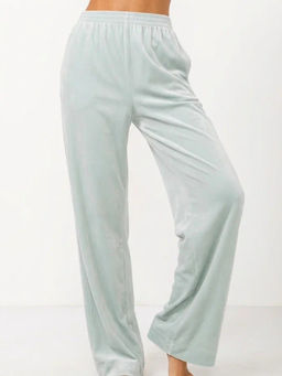 Пижама Кимоно+брюки из велюра OD-836-2 серо-зеленый