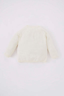 Кардиган с круглым вырезом и цветочным принтом для маленьких девочек - Defacto фото 5