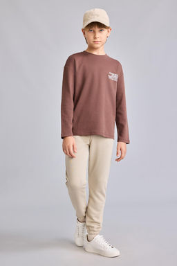 Oversize Bask_l_ Uzun Kol Ti__rt Erkek _ocuk - Defacto фото 2