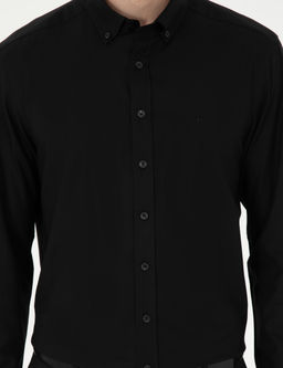 Siyah Slim Fit Uzun Kollu G_mlek