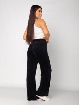 Брюки женские велюровые "ПАЛАЦЦО" ЧЕРНЫЙ