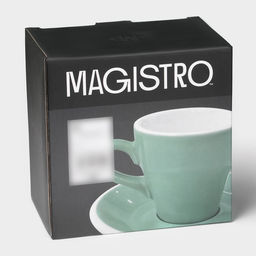 Кофейная пара фарфоровая Magistro Coffee time, 2 предмета: чашка 280 мл, блюдце d=15,5 см, цвет бирюзовый  фото 9