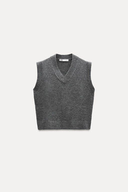 PLAIN KNIT SLEEVELESS JUMPER - Zara фото 4