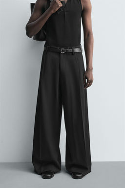WIDE-LEG PLEATED TROUSERS - Zara фото 2