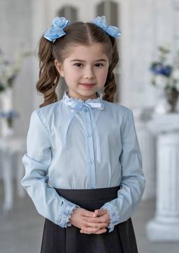 Новела, блузка голубой/146-76-66