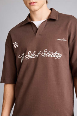 Loose F_t Slogan Bask_l_ Sweatshirt Kuma__ Polo Yaka Ti__rt - Defacto фото 4
