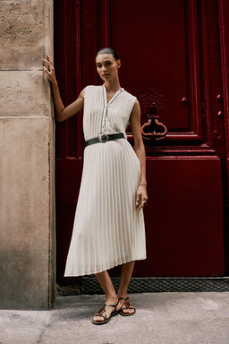 CONTRAST TRIM PLEATED BLOUSE - Zara фото 9