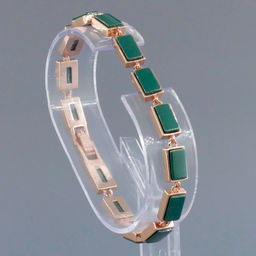 Браслет Канти из зеленой керамики покрытие под золото - Agat77 фото 2